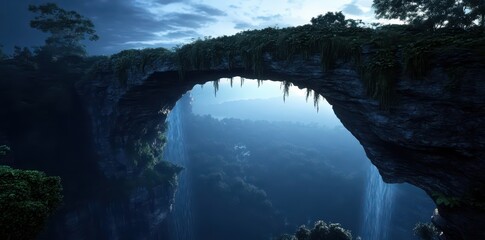 Majestic wild craggy cliff with a dramatic overhang showcasing the raw beauty of nature's untamed landscapes.