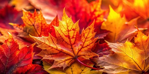 Fototapeta premium Autumn Foliage Explosion Paper Sticker Cover - Vibrant Macro Photography of Colorful Leaves