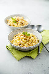 Homemade millet porridge with raisins