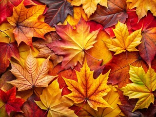 Fototapeta premium Autumn Leaves Collection for Seasonal Decor - Warm Hues for Design Inspiration