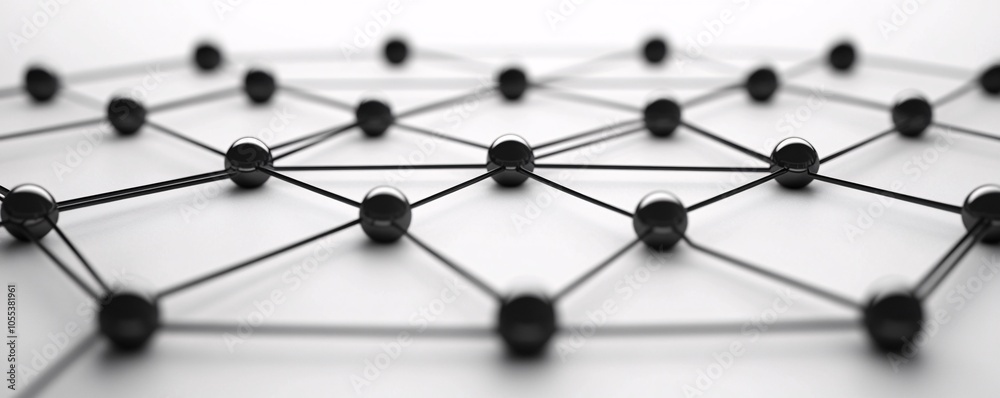 Poster Network nodes connecting, building a complex structure for communication