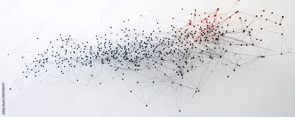 Poster Network connecting points with lines showing data flow and information exchange