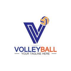 Fototapeta premium Volleyball logo icon design vector template, Modern design, isolated on white background, can use for Volleyball Championship Logo
