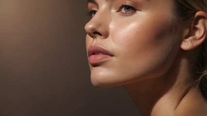 Fototapeta premium Woman's Cheek with Highlighted Glow