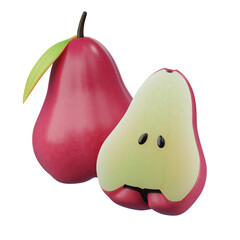 Ripe, juicy Rose apple, isolated on white background, perfect for healthy eating and nutrition, 3d rendering