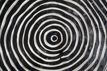 Fototapeta premium Black and white abstract painting of a spiral shape