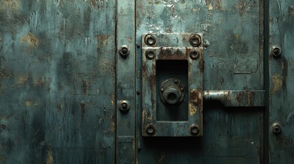 Rusty Metal Door with Lock and Texture Details
