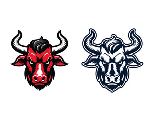 Angry Red Bull Head Mascot Vector