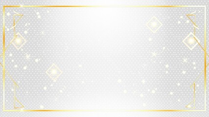 White luxury banner, Minimalist White and Gold Geometric Background
