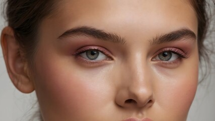 Fototapeta premium Light Blush and Glossy Skin for Fresh Look