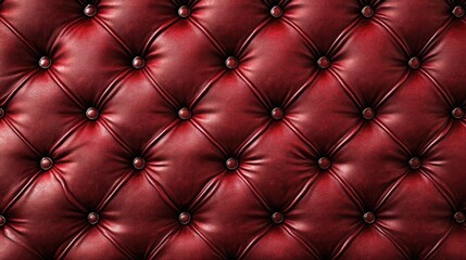 Fototapeta premium Elegant Red Upholstered Button-Tufted Fabric Background