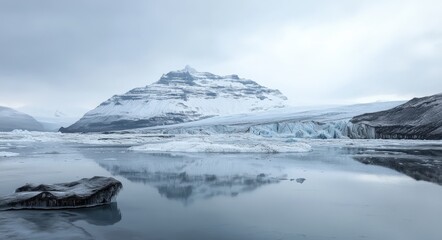 Fototapeta premium Vatnajokull National Park: Skaftafell Glacier, a Beautiful Winter Wonderland in Iceland