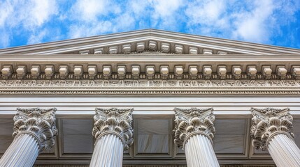 Obraz premium Grand Architectural Details of Court Building Facade