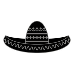 Vector Mexican sombrero with maracas. Cinco de mayo symbol isolated on white background.