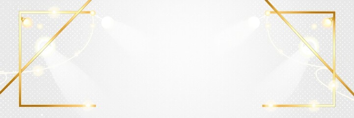 Fototapeta premium White luxury banner, Minimalist White and Gold Geometric Background
