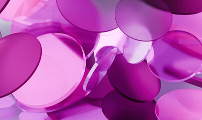Abstract Purple Circular Glass Layers Composition