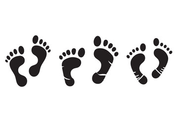 Footprints Footsteps Silhouette Illustration