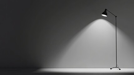 Minimalist Floor Lamp in Empty Space