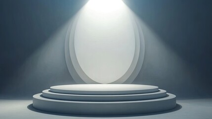 Obraz premium Minimalist Stage with Spotlight and Empty Background