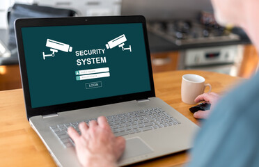 Security system concept on a laptop