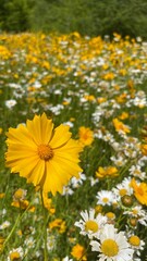 Yellow flower in botanical garden 