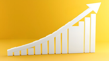 White growth chart on vibrant yellow background.