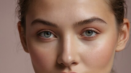 Fototapeta premium Plump Skin with Dewy Finish Close-Up Portrait