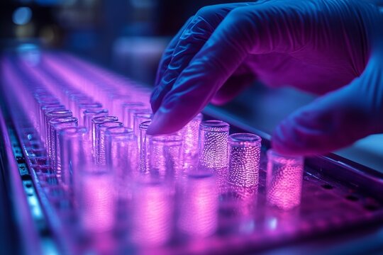 Advanced forensic technologies, including fingerprint analysis scanners, DNA testing equipment, and digital forensic tools used by specialists in a high-tech laboratory environment. Generative AI