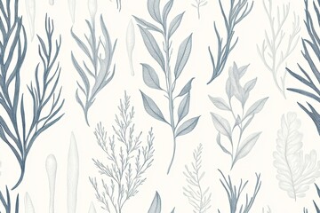 Elegant botanical illustration in muted tones