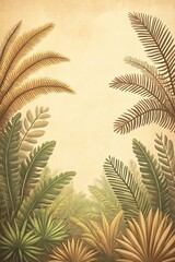 Gentle illustration of diverse prehistoric plants