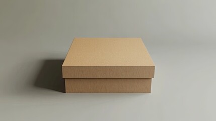 Minimalistic Brown Storage Box on Soft Background