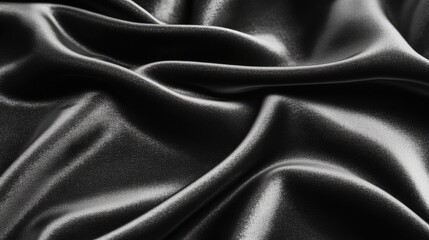Fototapeta premium Elegant Black Satin Fabric Texture Background