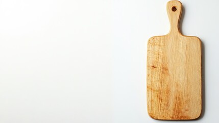 Fototapeta premium Wooden Cutting Board on a Light Background