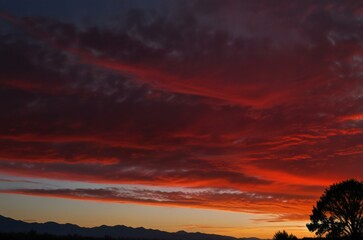 Fototapeta premium sunset over the mountains
