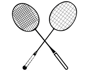Racket, badminton and tennis bat vector icon illustration.