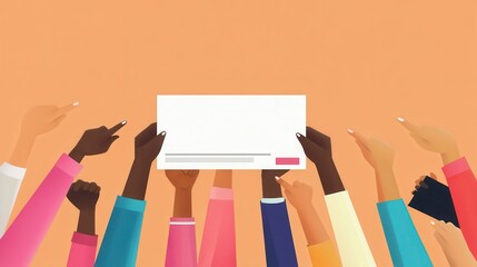 Friends celebrate with a unique certificate mockup on display