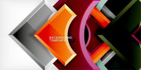 Geometric design abstract background - circles and triangles