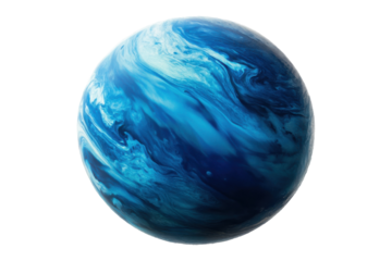 A stunning blue planet illuminated against a bright backdrop showcasing cosmic beauty and mystery