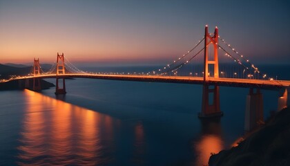 Obraz premium A vibrant sea view showcasing a contemporary bridge 