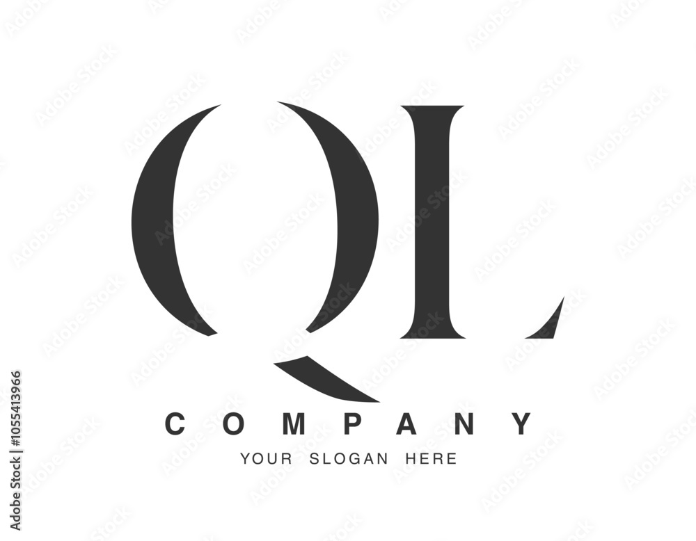 Fototapete ql logo design. initial letter q and l serif font style. creative classic company name typography. t
