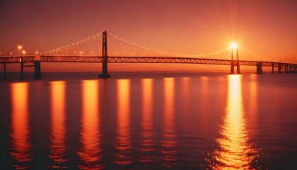 Fototapeta premium A vibrant sea view showcasing a contemporary bridge 