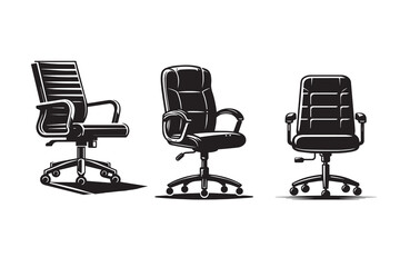 Fototapeta premium Business , Office Chair Silhouette Illustration