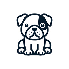 cute bulldog pet animal logo vector illustration template design