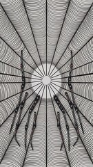 Obraz premium Seamless spider web. Connected black lines on white background