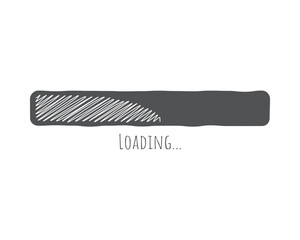 Loading bar status icon. Vector illustration. Vector loaded icons. Download progress. Donload or Upload. Hand-drawn sketch-scribble.