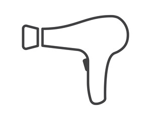 Hair dryer Line Icon vector fashion hairdryer of hairdresser to blow-dry and electric hair-dryer blower illustration. Barber styling appliance.