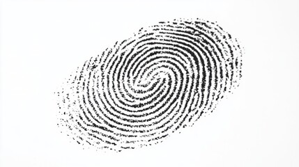 Biometric fingerprint digitally imprinted on a white background,