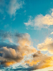 The colourful sky over the city.