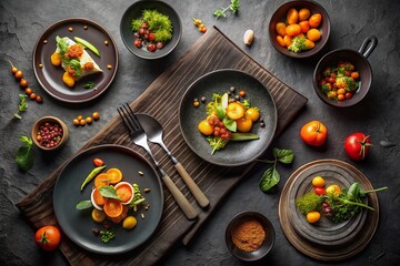 Dark Gray Portfolio Layout with Orange Accents - Gourmet Food Photography for Modern Menus and Culinary Marketing