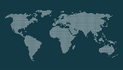 Dotted color world map vector